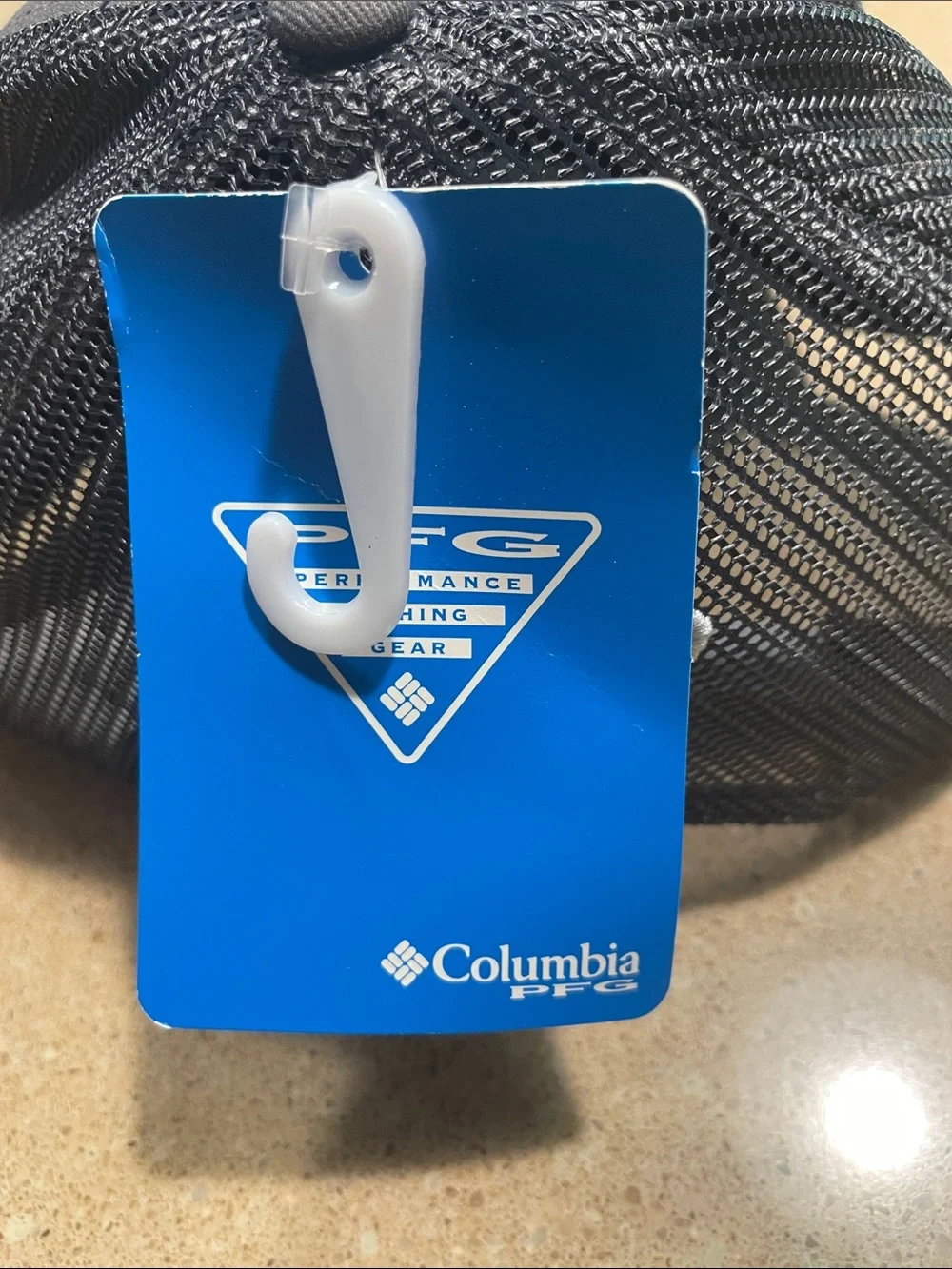 Columbia PFG Black, Gray Mesh Snapback Hat with Silver Embroidery